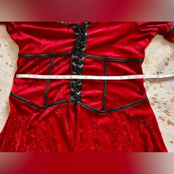 Vintage Lip Service Red Velvet Gothic Renaissance Vampire Bell Sleeve Tunic Plus - Picture 8 of 13